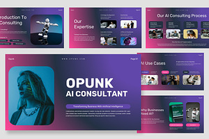 Opunk : AI Consultant Keynote, a Presentation Template by Punkl Camp