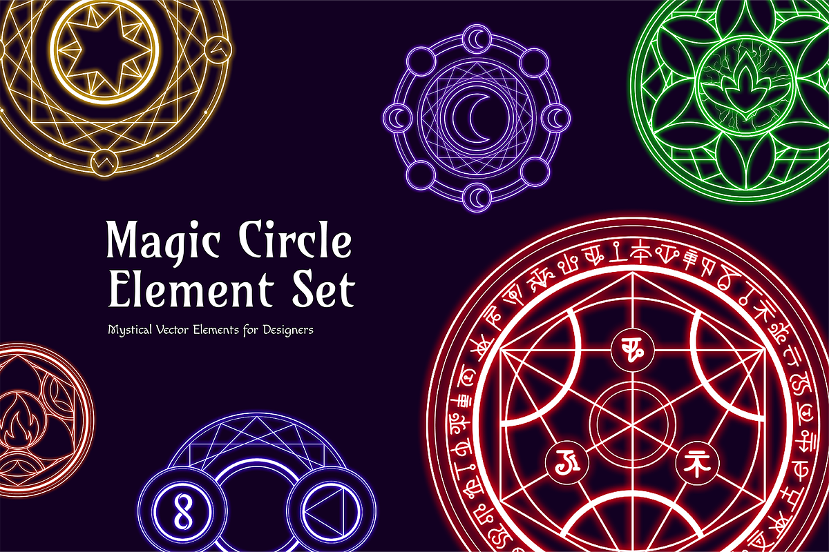 Magic Circle Element Set, a Decorative Illustration by Invisual Studio (Photo 1 of 6)