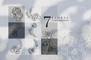Floral line art in black, Peony, an Illustration by Personal Epiphany (Thumbnail 4 of 5)