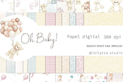 Cute Oh Baby - digital papers, an Illustration by Lolytop Studio (Thumbnail 1 of 5)