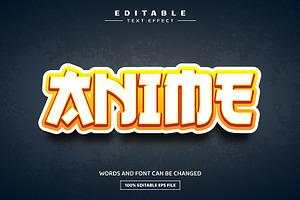 Anime 3D Editable Text Effect