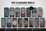 100 Summer Aesthetic Reels Templates, a Social Media Template by DigiPax (Thumbnail 1 of 10)