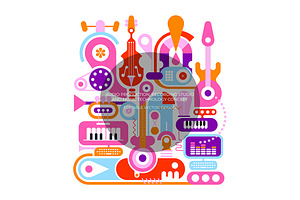 Audio Production And Music Studio, an Illustration by danjazzia
