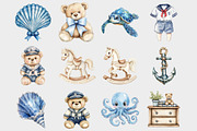 Watercolor Coastal Nursery Clipart, a Seasonal Illustration by Design Market (Thumbnail 3 of 5)