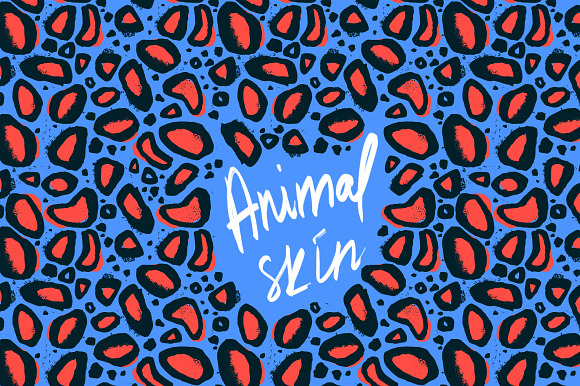 Colorful animal skin seamless set preview 6