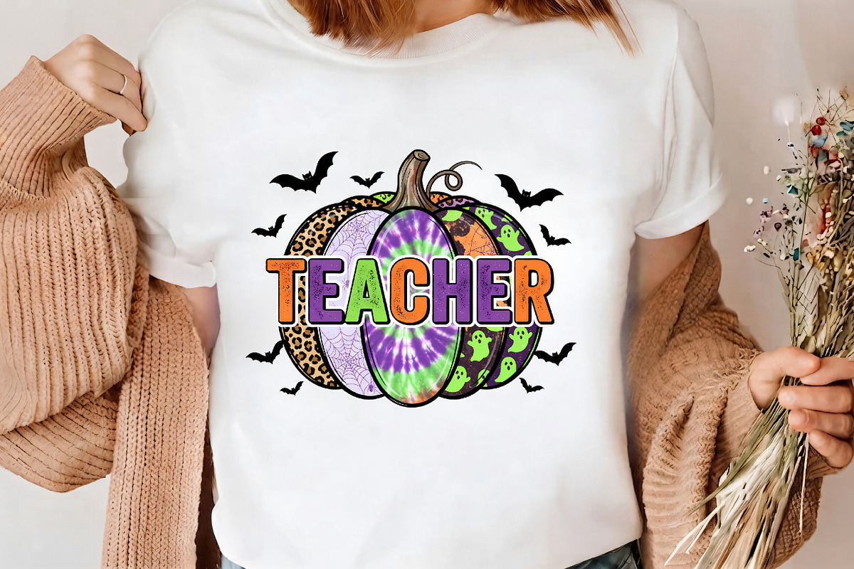 Halloween Teacher Pumpkin PNG Art, a Seasonal Illustration by CrexoraLab (Photo 3 of 4)