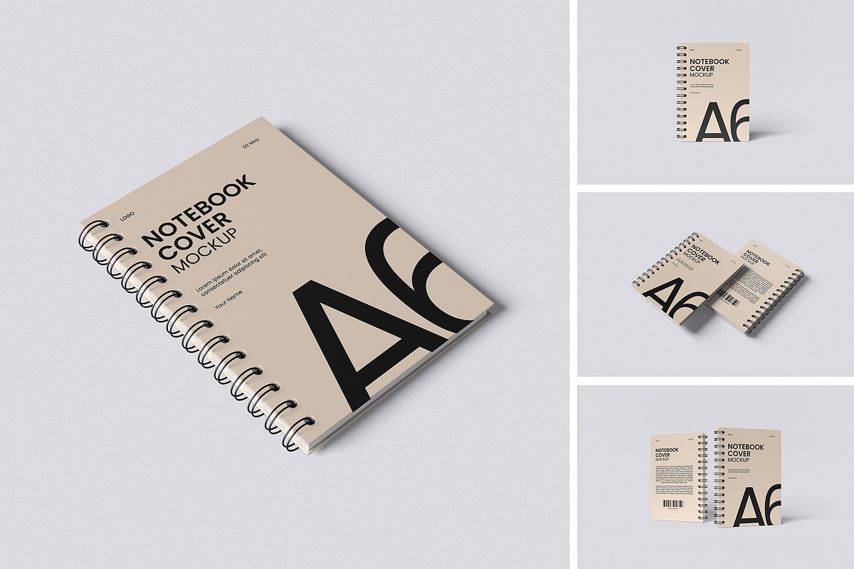 Notebook Cover Mockup, a Stationery Template by HanaSaka_Studio (Photo 1 of 5)