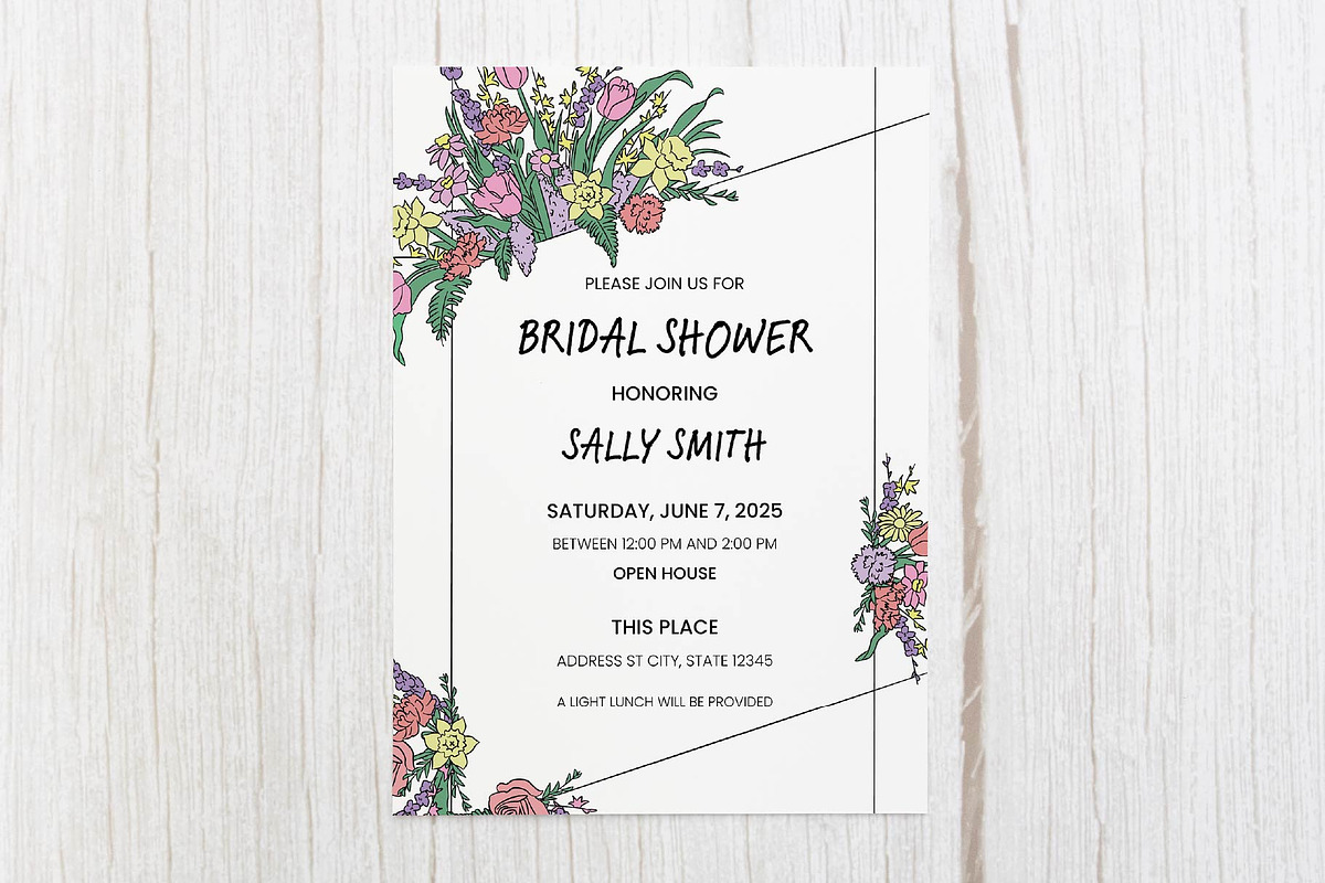 Pastel Floral Bridal Shower Invite, an Invitation Template by PinkHouseCollection (Photo 2 of 4)