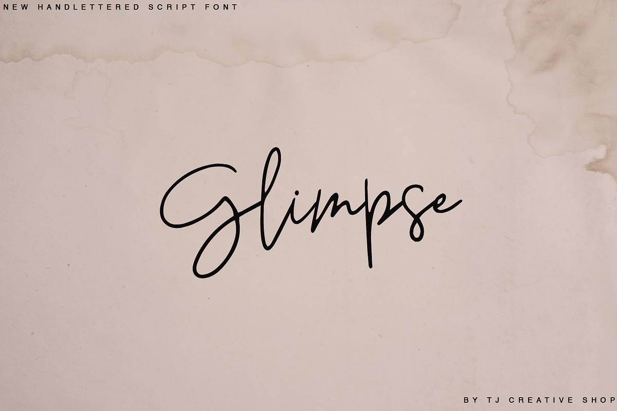 Glimpse - hand lettered script