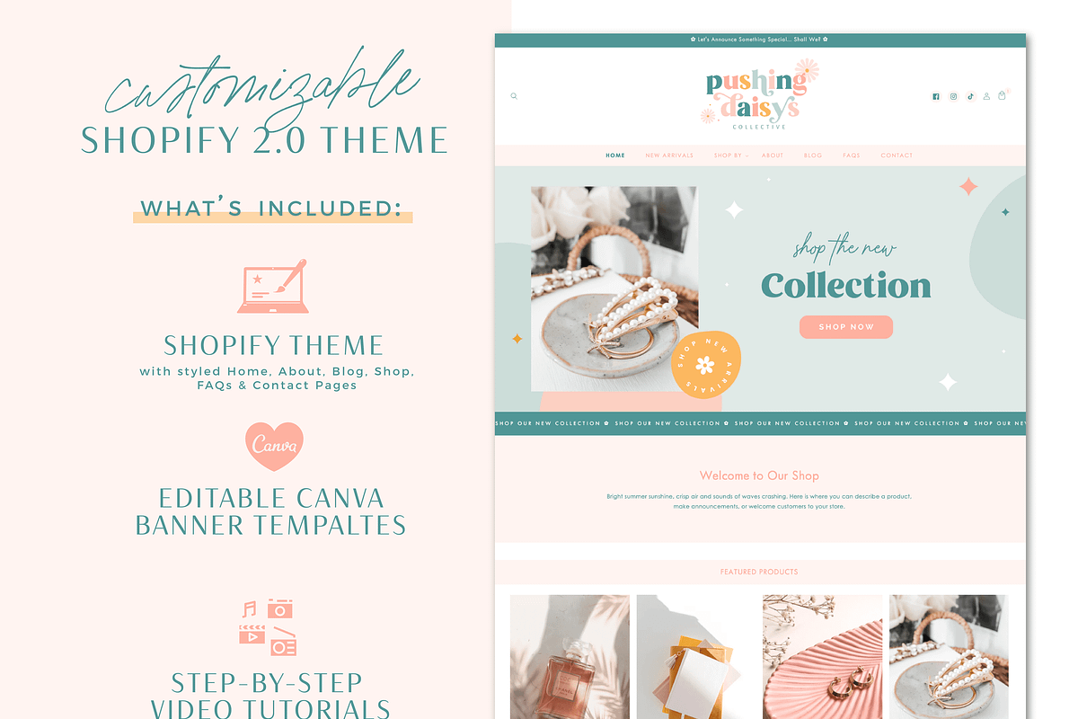 Daisy Shopify Theme Bright Pastel, a Shopify Template by Macarons and Mimosas (Photo 2 of 10)