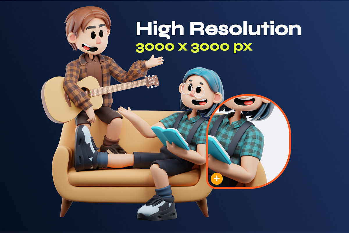 Friendship 3D Character, a Characters & Person 3D Model by orenjidesign (Photo 3 of 8)