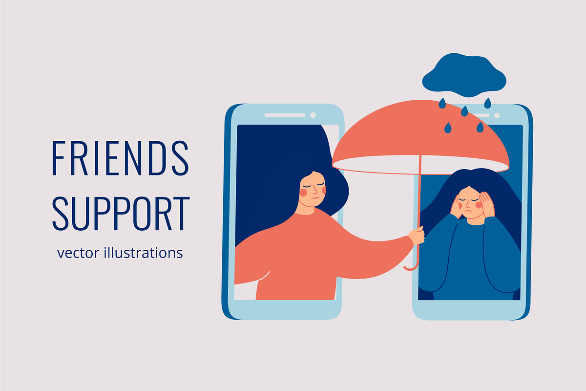 Friends and Family Support, a Healthcare Illustration by Mary Long (Photo 1 of 5)