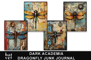 Dark Academia Dragonfly Junk Journal