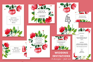 Watercolor Wedding Invitation, an Invitation Template by Heartmade by Claudia