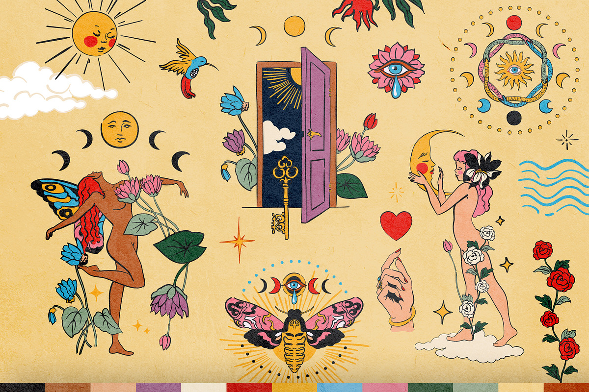 Mystic Femina Clipart Collection, a Decorative Illustration by Anna Babich (Photo 4 of 9)