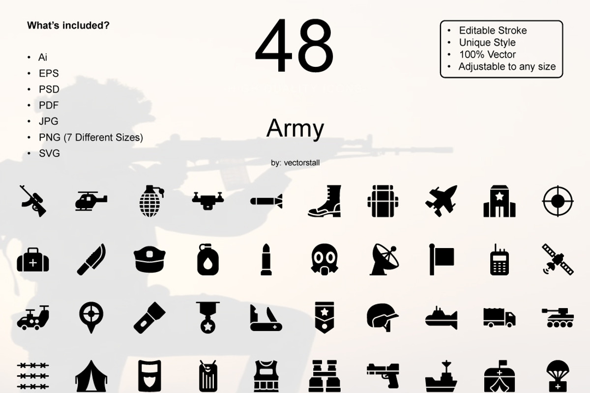 Army, an Icon by Vector Stall