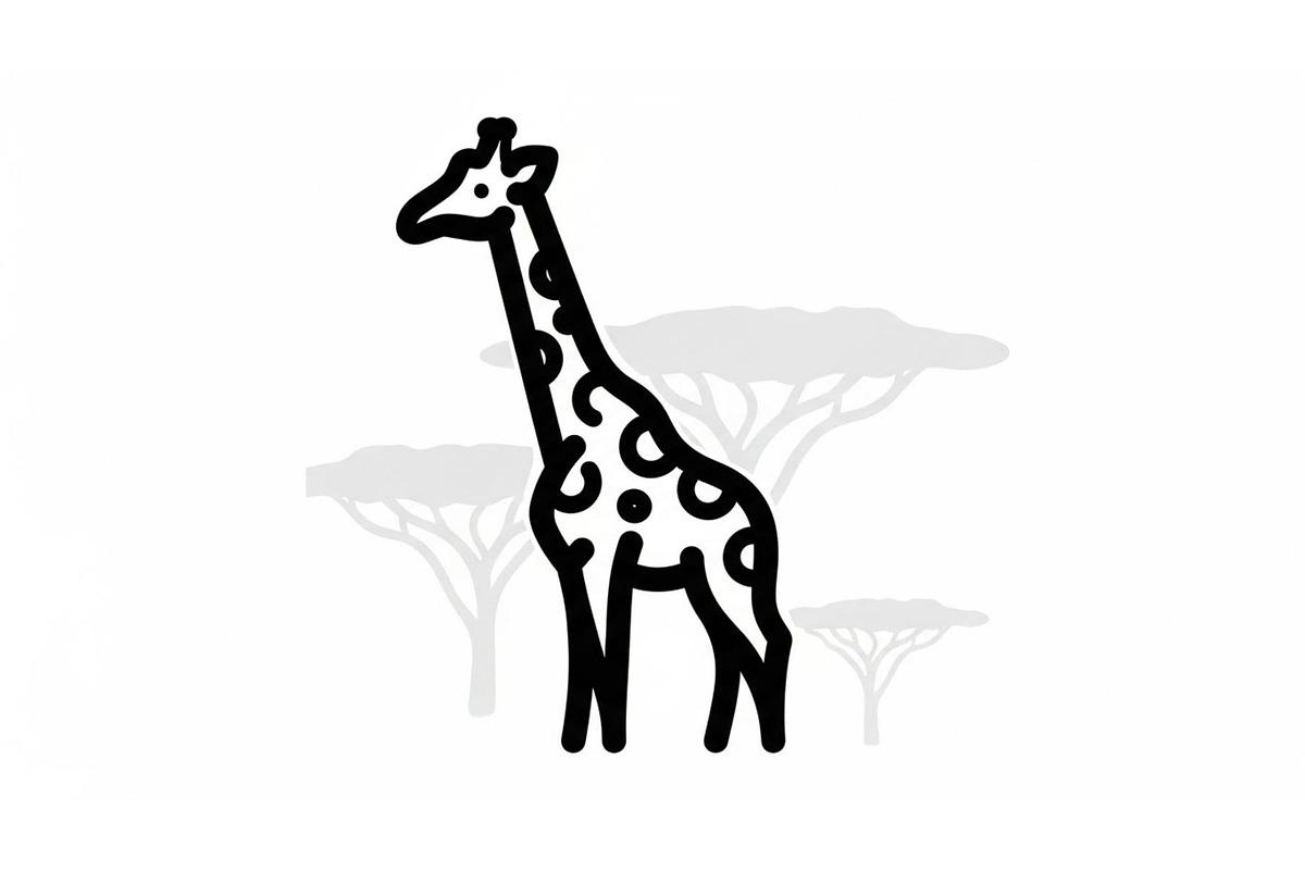 Giraffe Safari Silhouette Vector Bun, an Illustration by Designer_Momina (Photo 10 of 51)