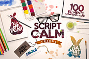Script Calm + 100 Elements + Bonus, a Script Font by SmartDesigns (Thumbnail 1 of 5)