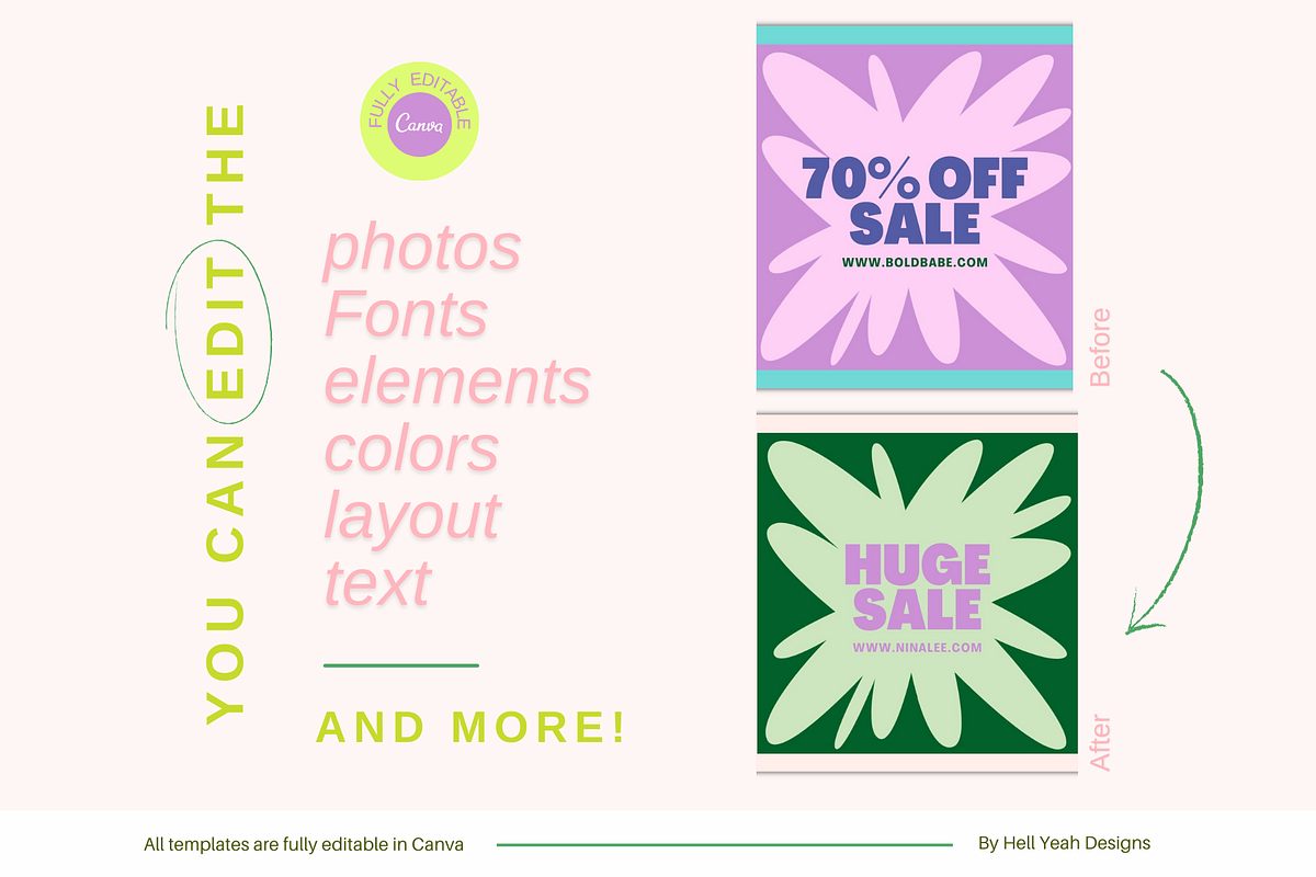 Small Business Instagram Posts, a Social Media Template by Hell Yeah Designs (Photo 4 of 9)