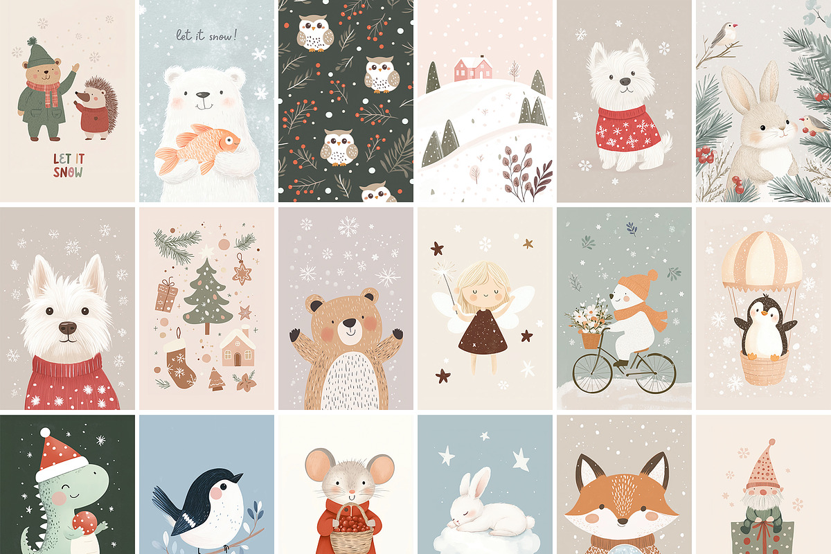 150 Christmas Kids Posters & Prints, a Background Graphic by Muse Artist (Photo 7 of 17)