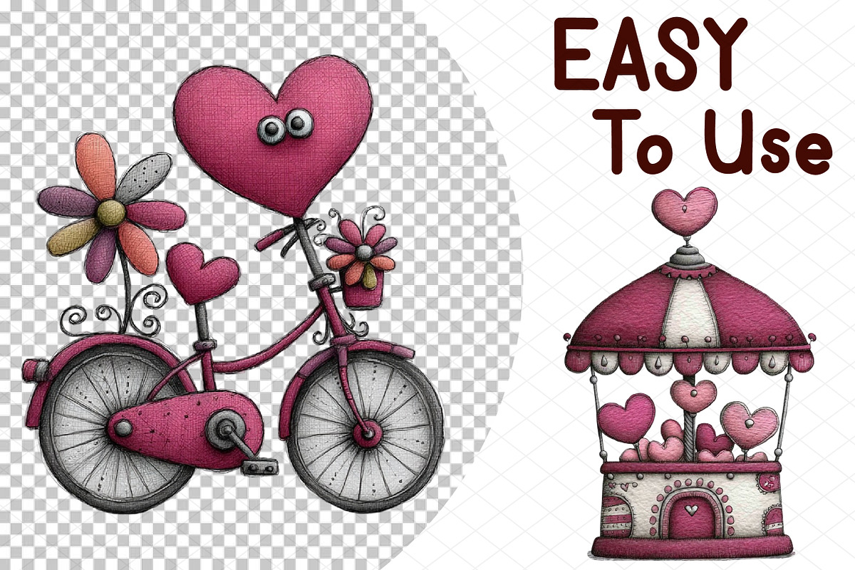 Whimsical Valentine Clipart, an Illustration by cherrydesign (Photo 4 of 4)