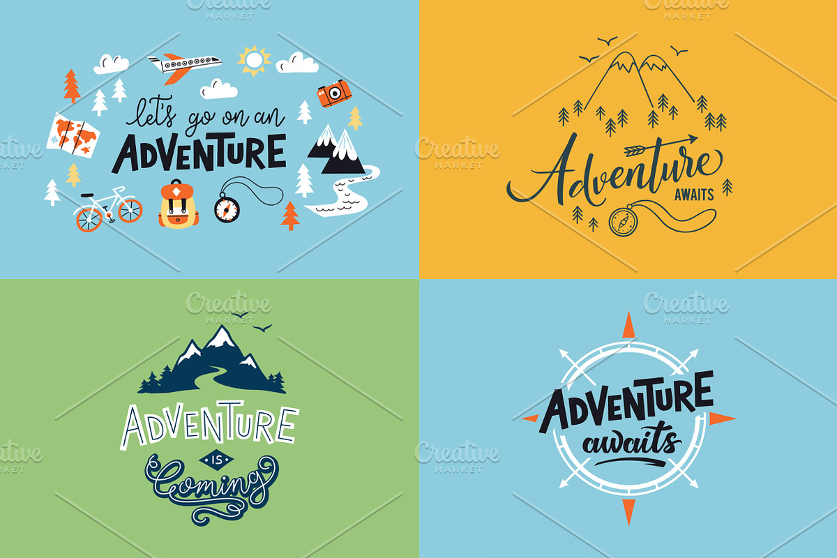 Adventure Lettering Designs Bundle, an Illustration by tetiana.svirska