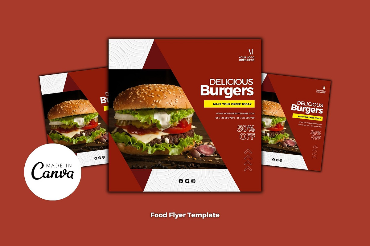 Burger Fast Food Canva Template, a Design Template by MK Creatives (Photo 1 of 3)