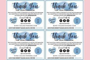 Thank You Order Card Blue Canva 15