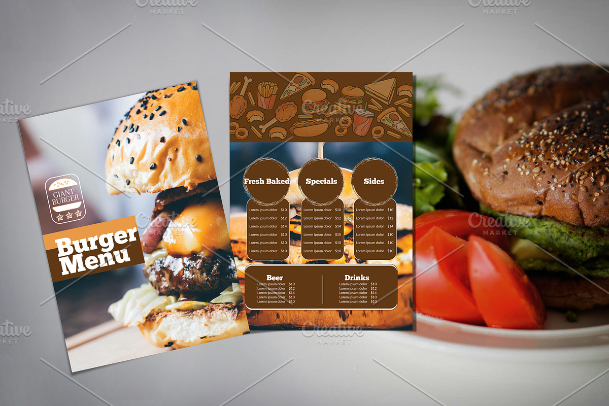 Simple Burger Menu Template, a Flyer Template by Minimalist Studio (Photo 3 of 3)