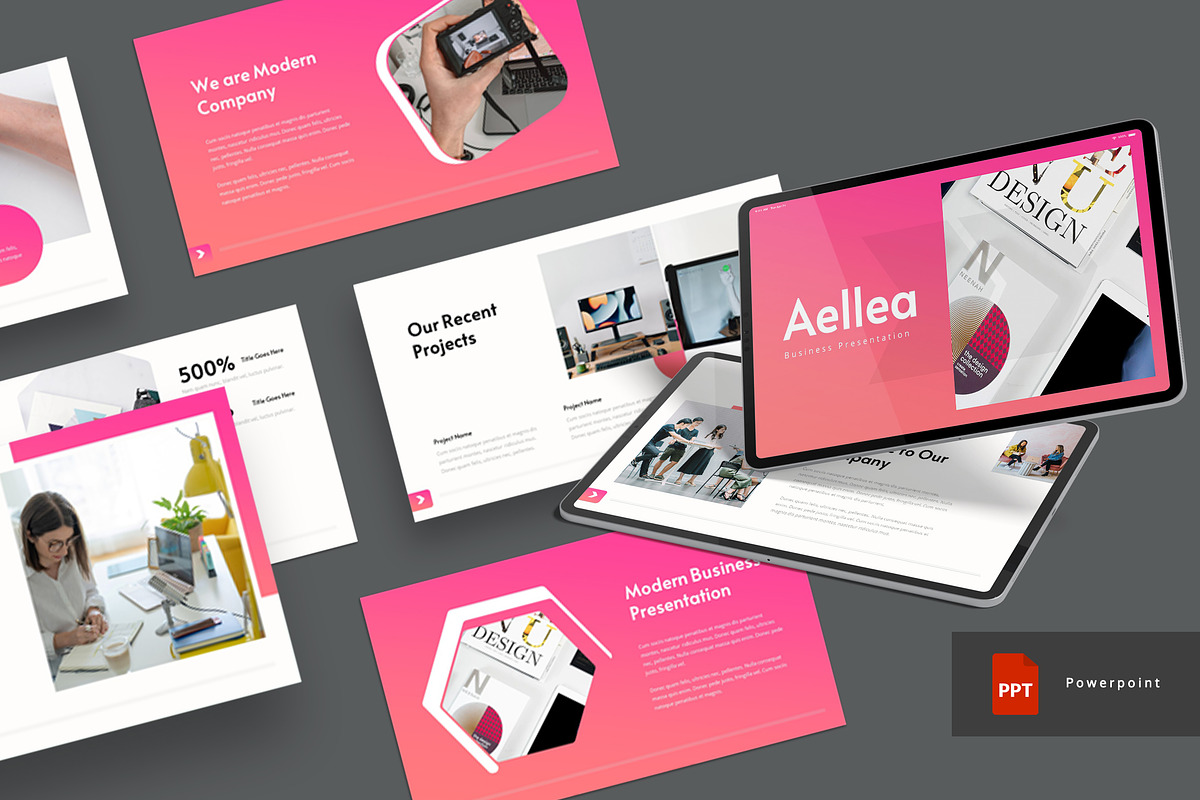 Aellea - Powerpoint Template, a Presentation Template by AQR Studio