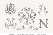 Antique Vintage Monogram Initial N, an Object Graphic by Antique Monograms (Thumbnail 1 of 4)