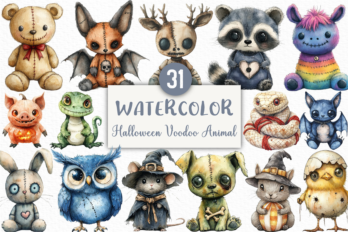 Halloween Voodoo Animal Doll Clipart, an Illustration by Craft Nest (Photo 1 of 6)