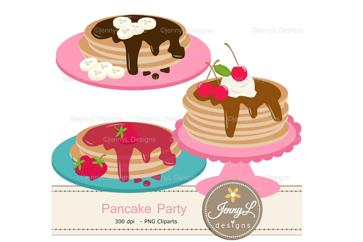 Pancake Digital Papers & Clipart, a Pattern Graphic by JennyL Designs (Photo 3 of 6)