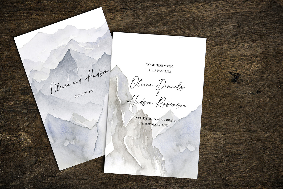 Watercolor Mountains Clipart, a Background Graphic by Lemon design (Photo 8 of 8)