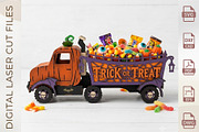 Pumpkin Candy Truck Laser Cut, an Object Graphic by WoodoraCut (Thumbnail 8 of 9)