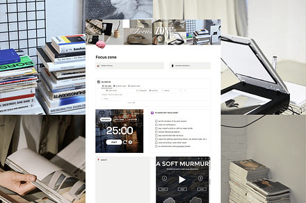 Focus zone - Notion template, an App Template by Iasan Design