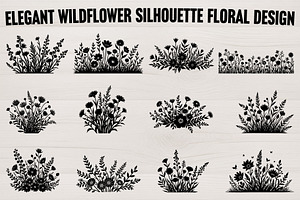 Wildflower Meadow Silhouette Floral, an Icon by Designs_River