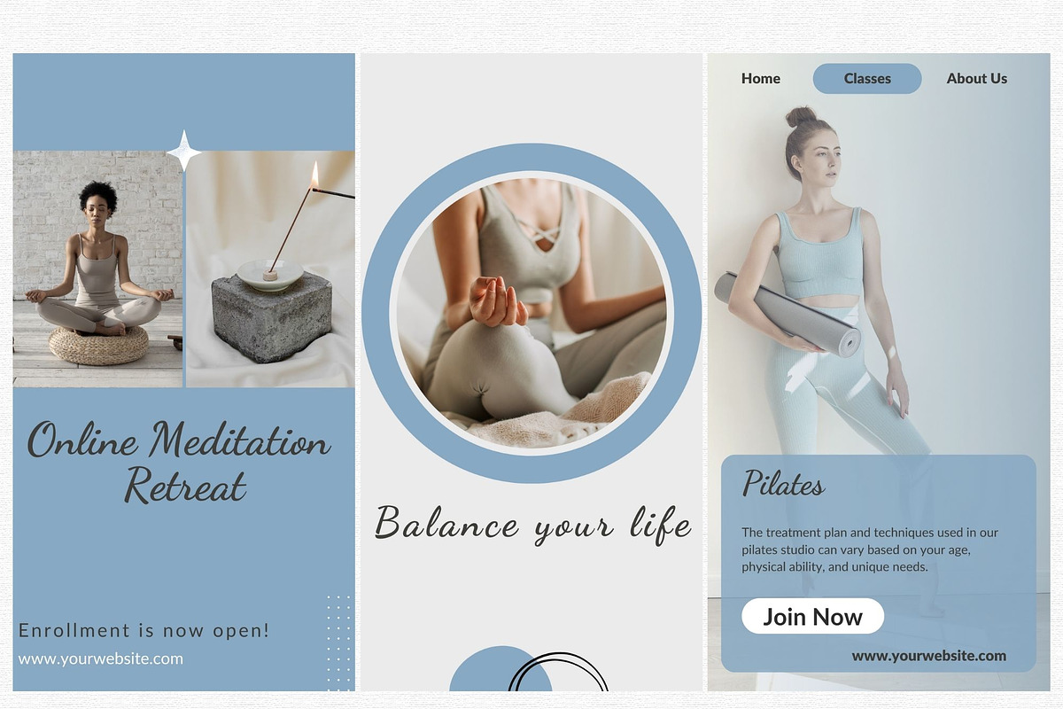 40 PILATES Stories Templates Canva, a Social Media Template by Talipic Designs (Photo 2 of 6)