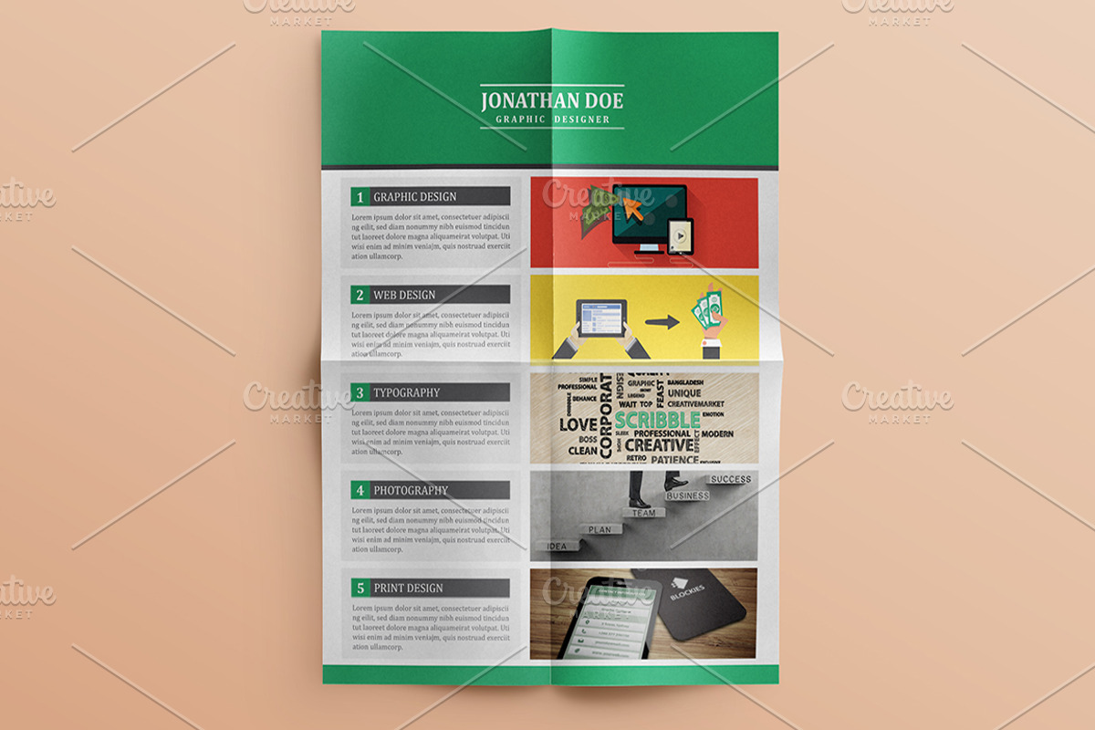 50% Off Flat Resume (3 Pages), a Resume Template by Pentaclay (Photo 3 of 5)