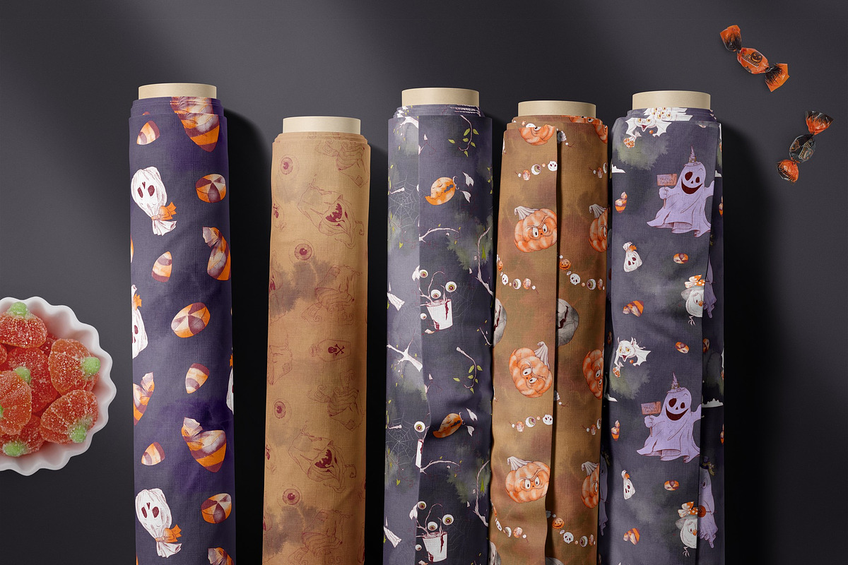 Halloween seamless patterns, a Pattern Graphic by Yuliya Art (Photo 2 of 10)