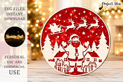 Santa Claus Christmas Round Sign SVG, an Object Graphic by OK Design (Thumbnail 3 of 3)