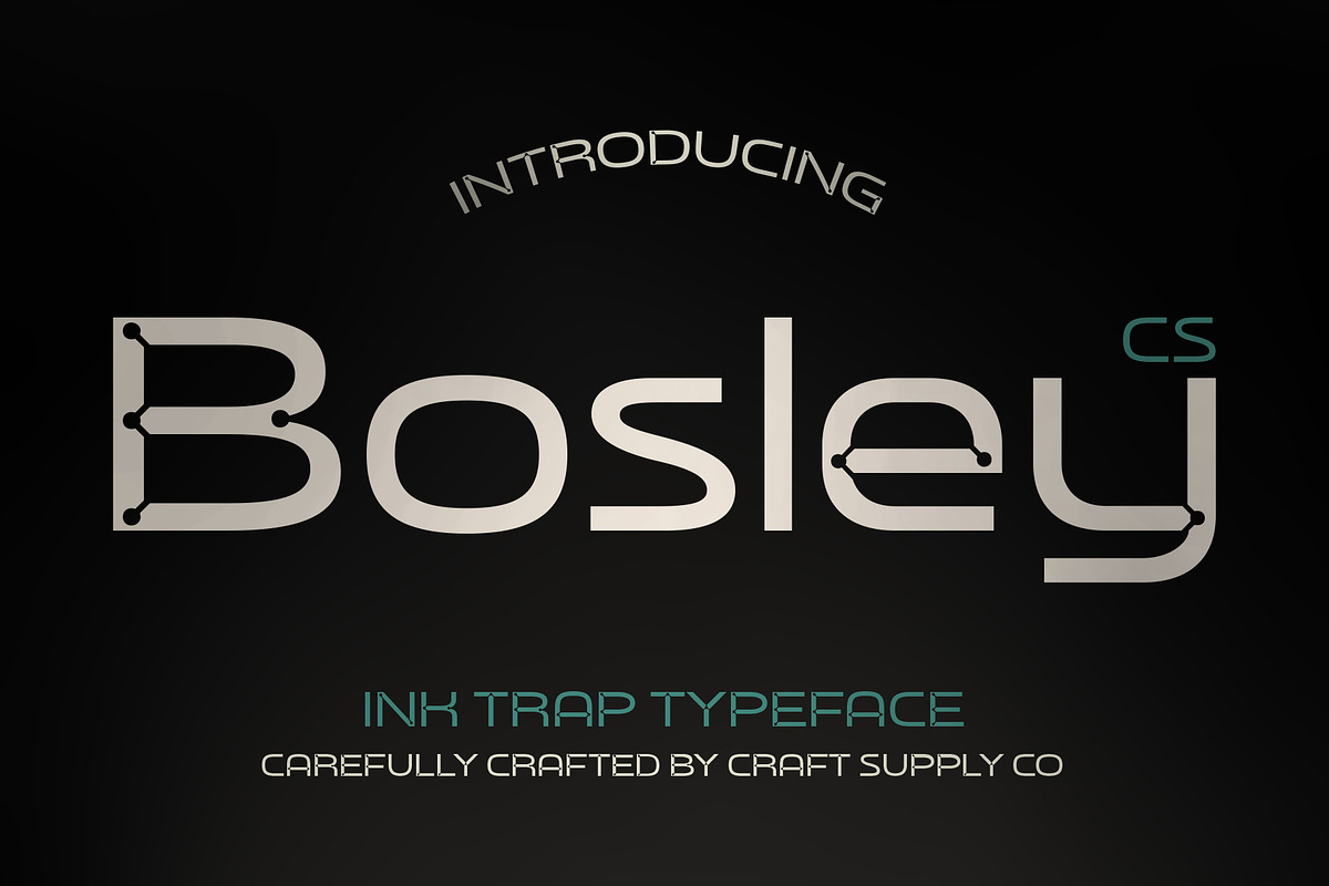 CS Bosley – Inktrap Font, a Sans Serif Font by Craft Supply Co. (Photo 1 of 8)