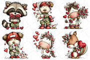 Whimsical Animals Valentine Day Clip, an Illustration by DreamPrint404 (Thumbnail 7 of 7)