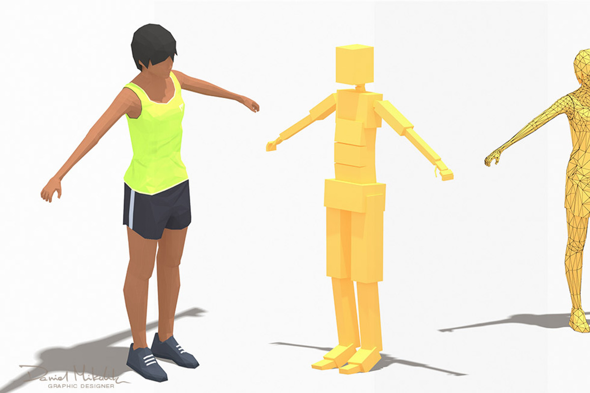 Low Poly Woman Exercise RIG, a Characters & Person 3D Model by Daniel Mikulik (Photo 1 of 14)