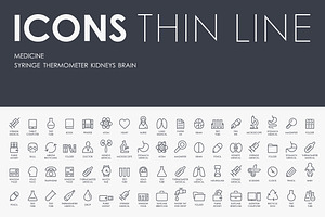 Medicine Thin Line Icons, an Outline Icon by Palau
