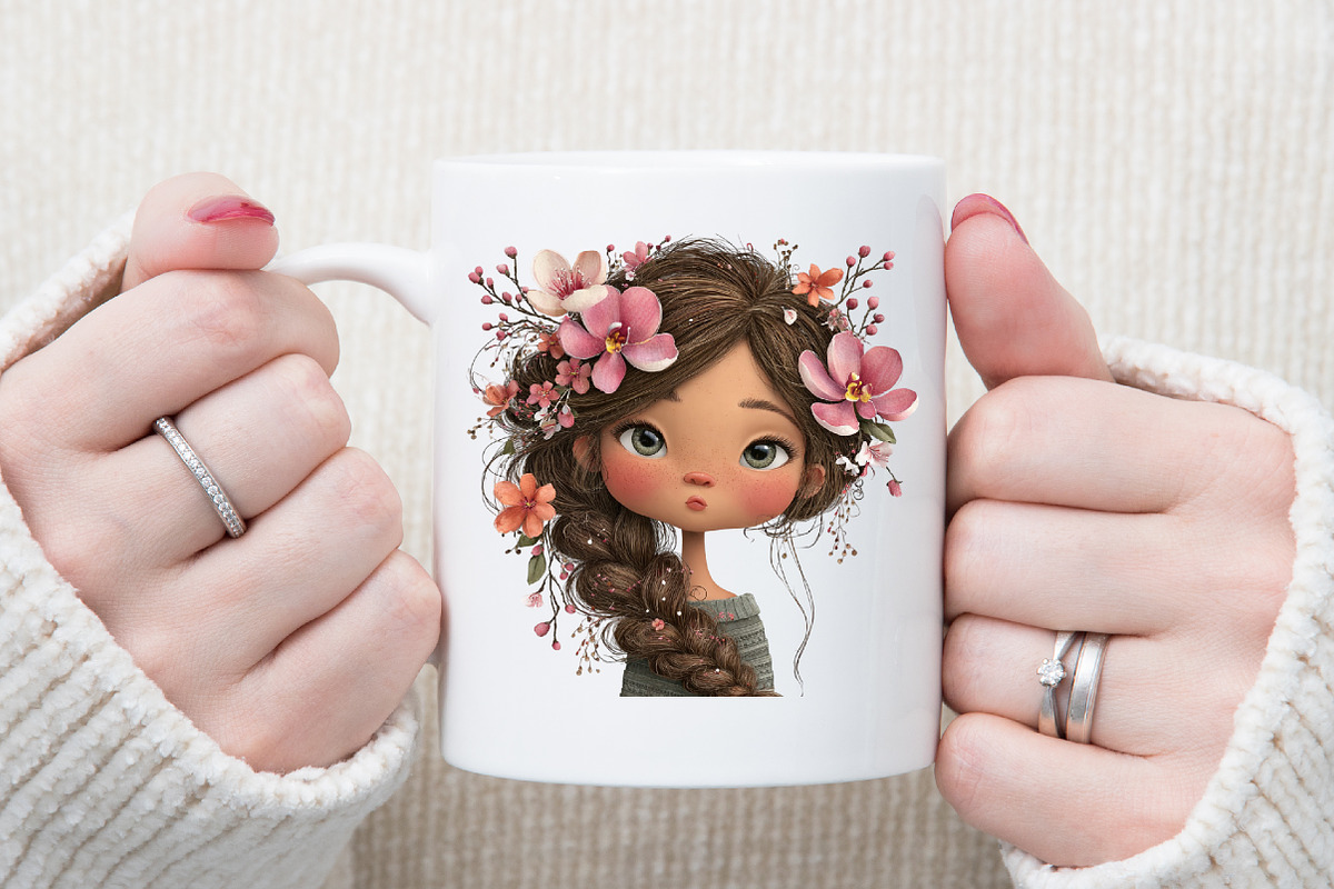 Flowers and Girls Clipart Bundle, an Illustration by Sublimation Artist (Photo 5 of 6)