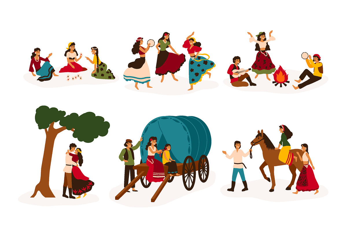 Romani people set, a Person Illustration by Good Studio (Photo 1 of 5)