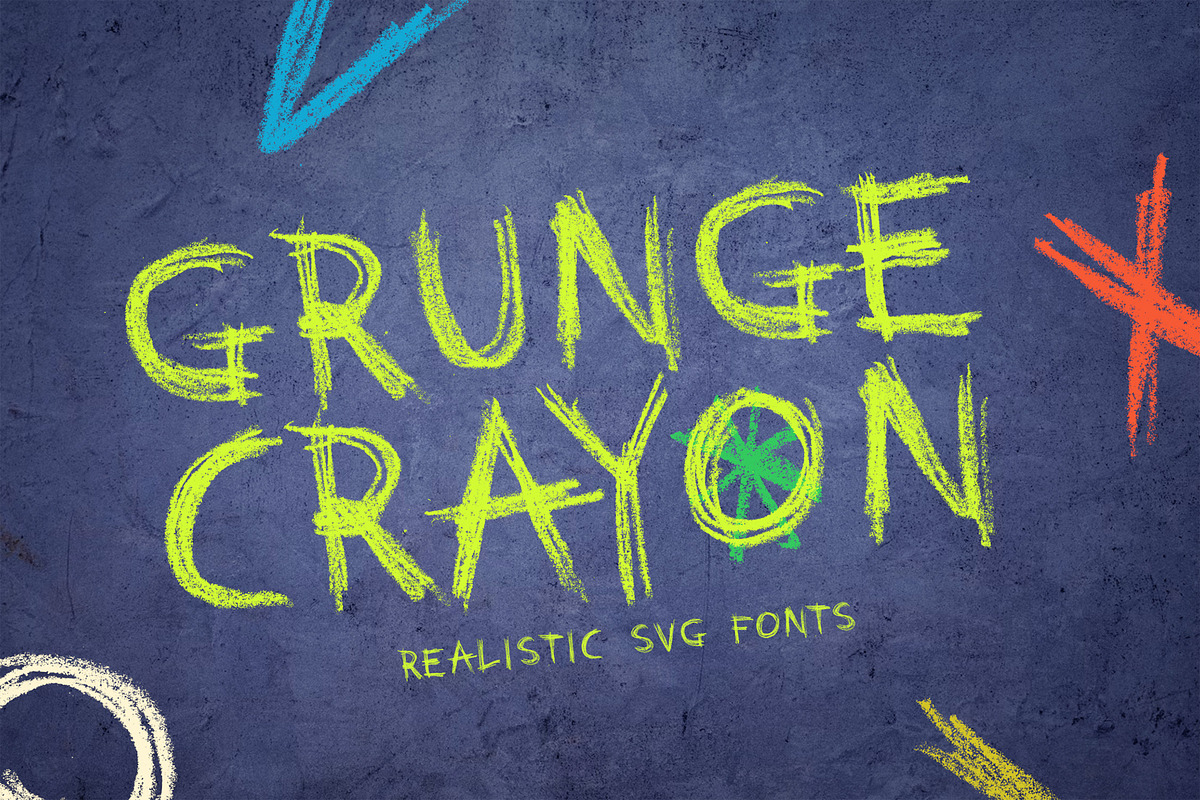 Grunge Crayon SVG Fonts, a Handwritten Font by tomatstudio (Photo 1 of 8)