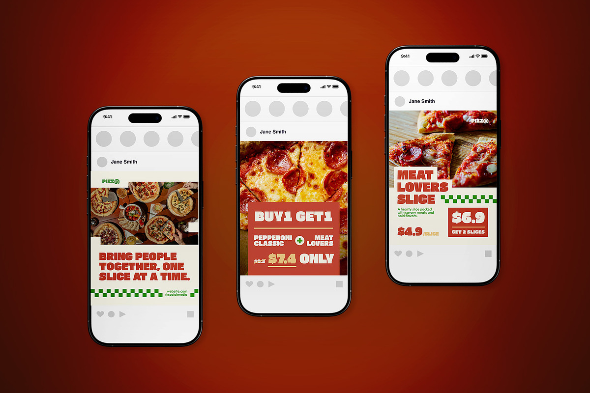 Pizza Store Social Media Post Pack, a Flyer Template by The Good Store (Photo 4 of 4)
