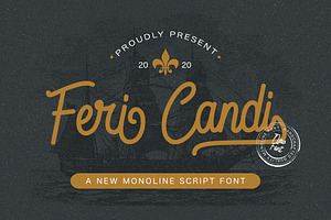 Feri Candi - Monoline Script Font